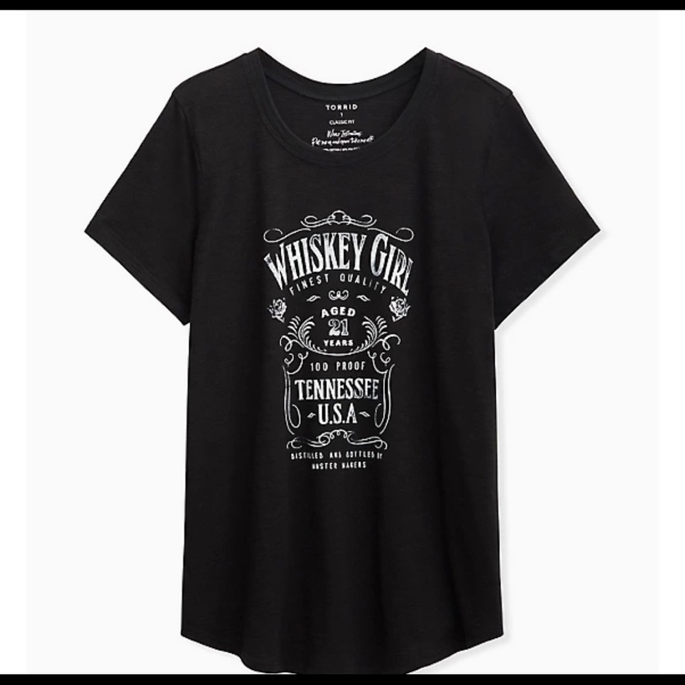 TORRID BLACK WHISKEY GIRL CREW IN SIZE 3